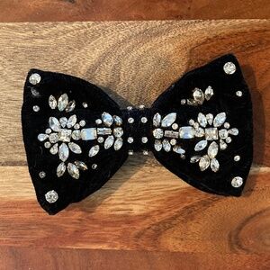 j. crew rhinestone embellished velvet hair clip barrette